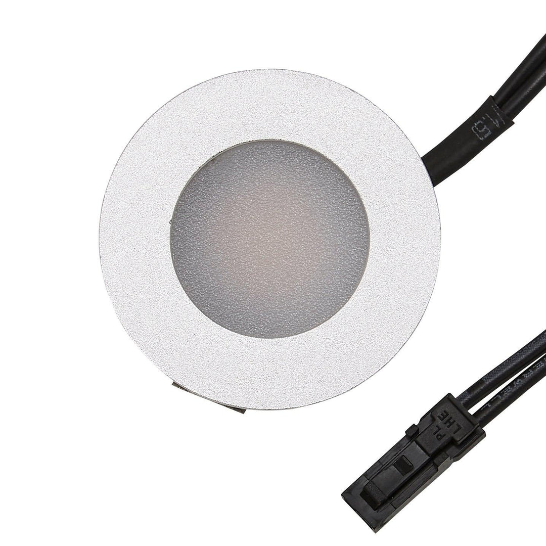 Konect 35mm Round Recessed Plinth Light Aluminium 3000k - Prisma Lighting