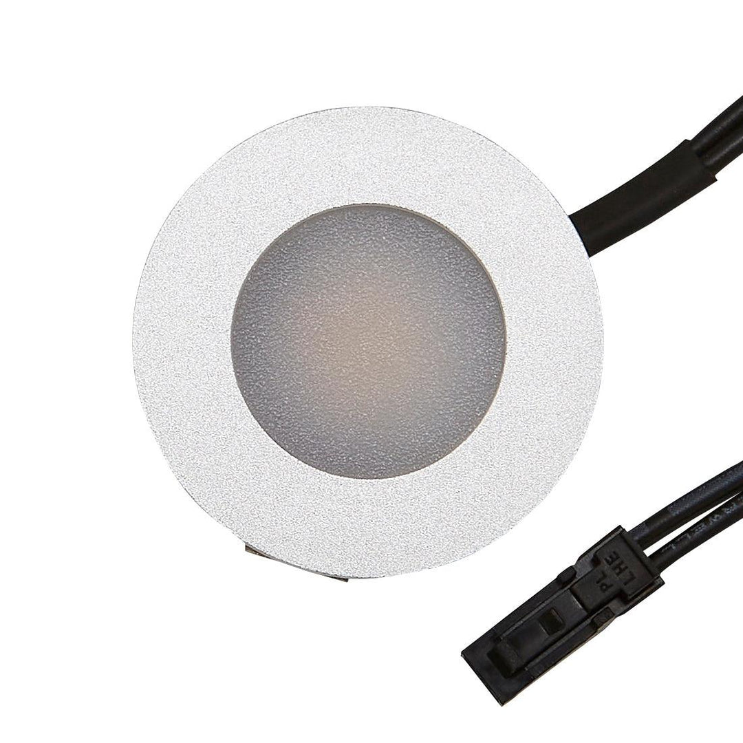 Konect 35mm Round Recessed Plinth Light Aluminium 4000k - Prisma Lighting