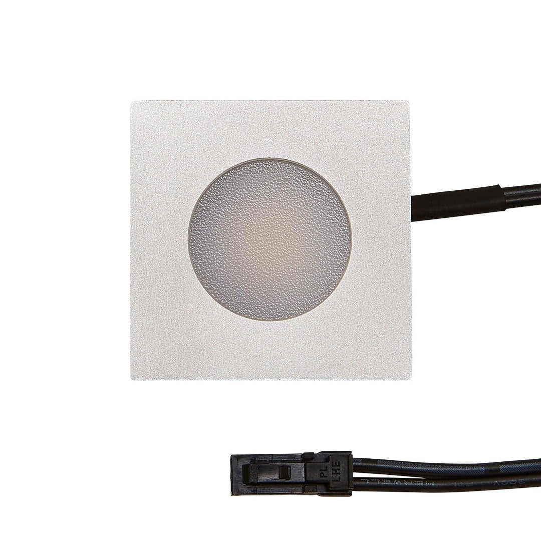 Konect 35mm Square Recessed Plinth Light Aluminium 3000k - Prisma Lighting