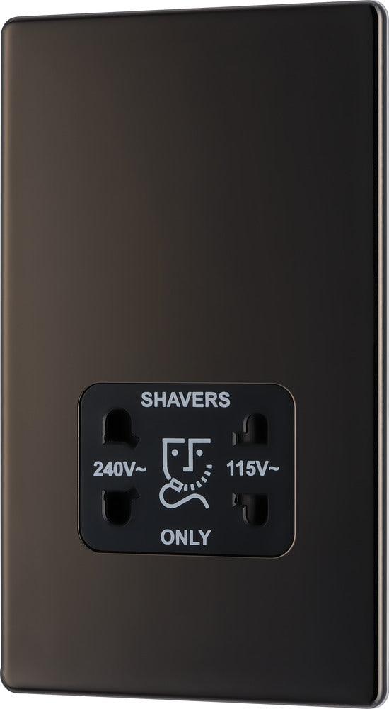 Screwless Flatplate Dual Voltage Shaver Socket 110/240V - Prisma Lighting