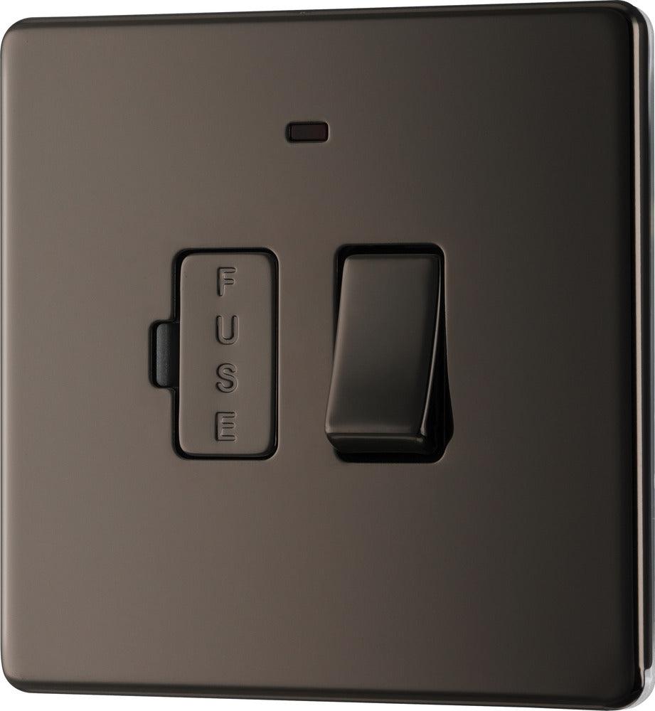Screwless Flatplate Switched 13A Fused Connection Unit, With Power Indicator - Prisma Lighting