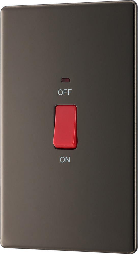 Screwless Flatplate 45A Rectangular Cooker Control Unit With Power Indicator - Prisma Lighting