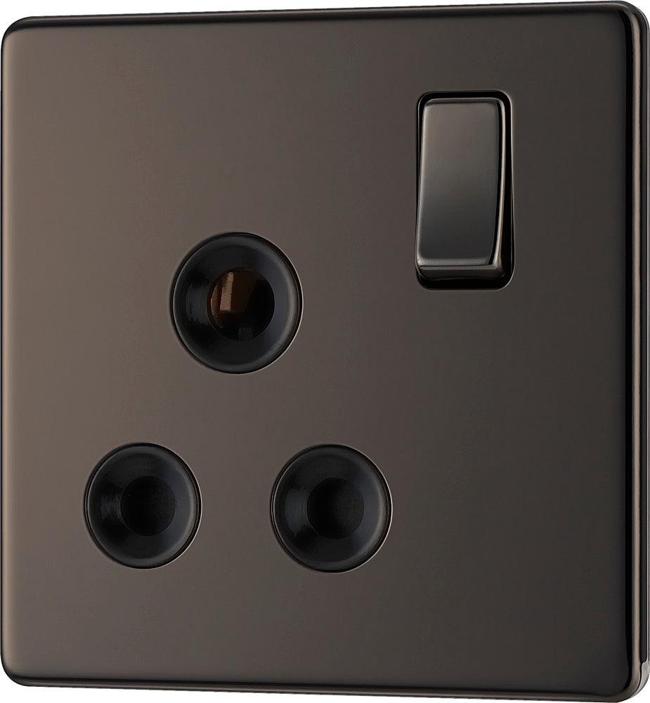 Screwless Flatplate Single Round Pin Switched 15A Socket - Prisma Lighting
