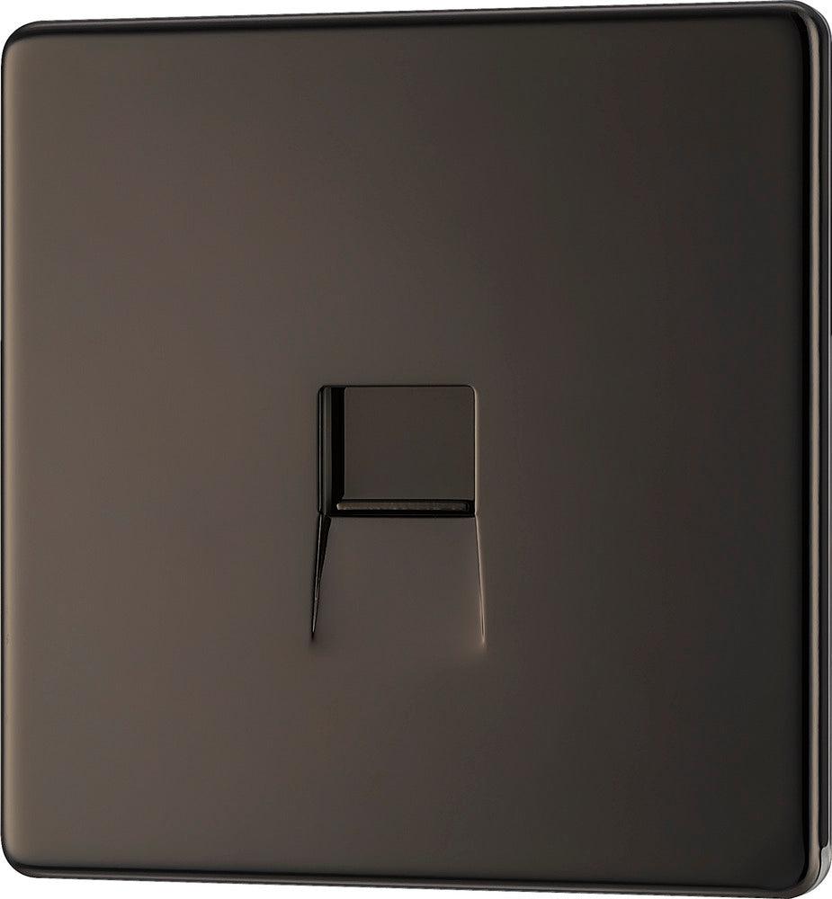 Screwless Flatplate Single Slave Telephone Socket - Prisma Lighting