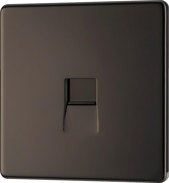 Screwless Flatplate Single Slave Telephone Socket - Prisma Lighting