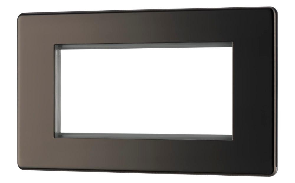 Screwless Flatplate Quadruple Rectangular Front Plate - Prisma Lighting