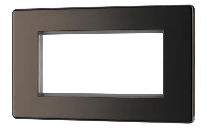 Screwless Flatplate Quadruple Rectangular Front Plate - Prisma Lighting