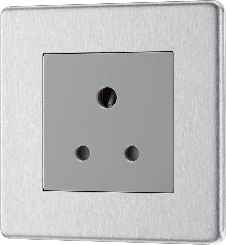 Screwless Flatplate Single Round Pin Unswitched 5A Socket - Prisma Lighting