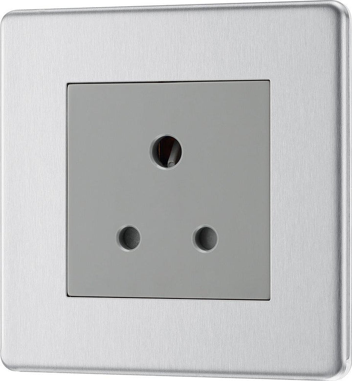 Screwless Flatplate Single Round Pin Unswitched 5A Socket - Prisma Lighting