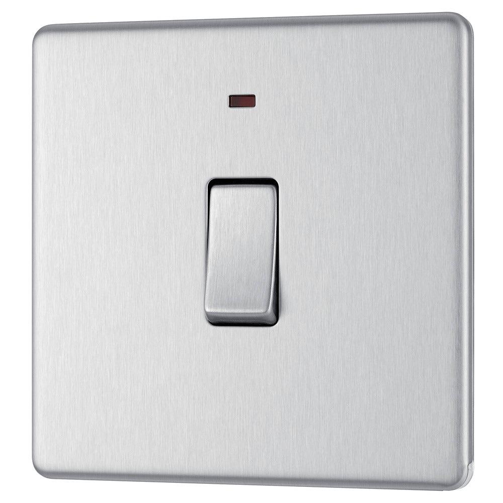 Screwless Flatplate Single Switch, 20A With Power Indicator - Prisma Lighting