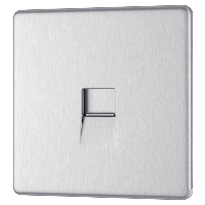 Screwless Flatplate Single Slave Telephone Socket - Prisma Lighting