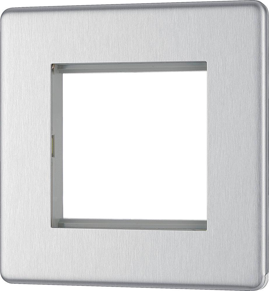 Screwless Flatplate Double Square Front Plate - Prisma Lighting