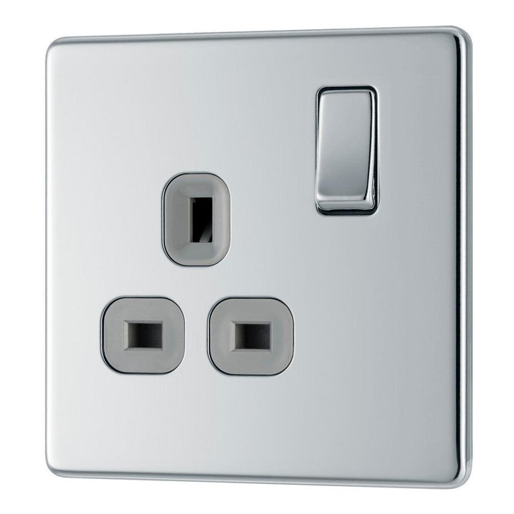 Screwless Flatplate Single Switched Socket - Prisma Lighting