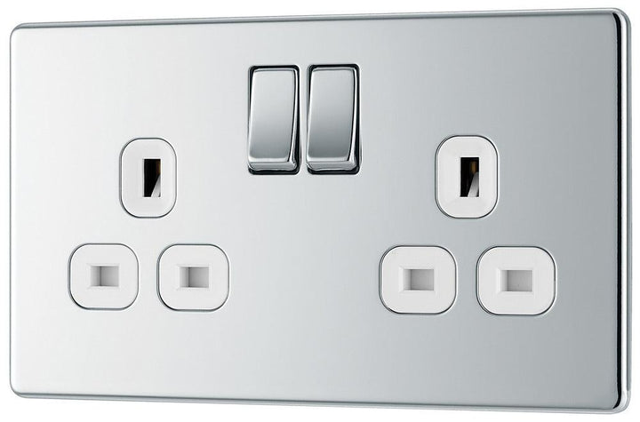 Screwless Flatplate Double Switched Socket - Prisma Lighting