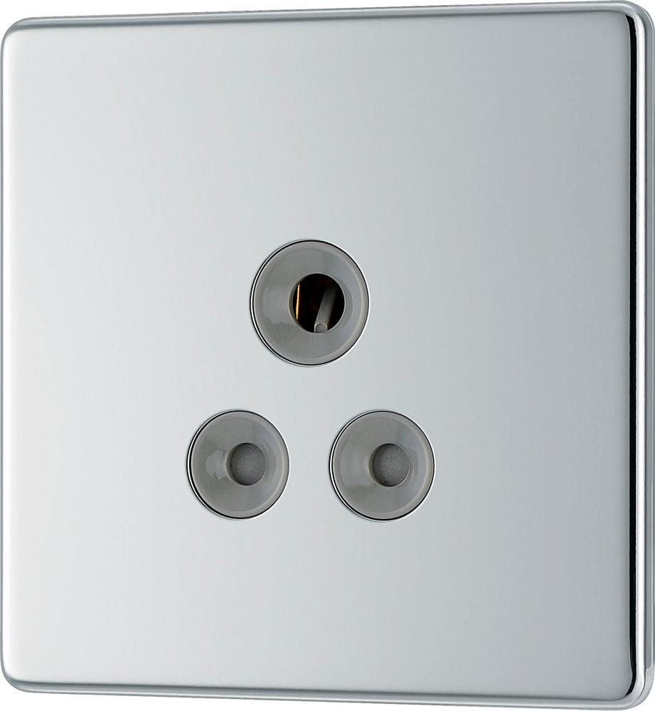 Screwless Flatplate Single Round Pin Unswitched 5A Socket - Prisma Lighting
