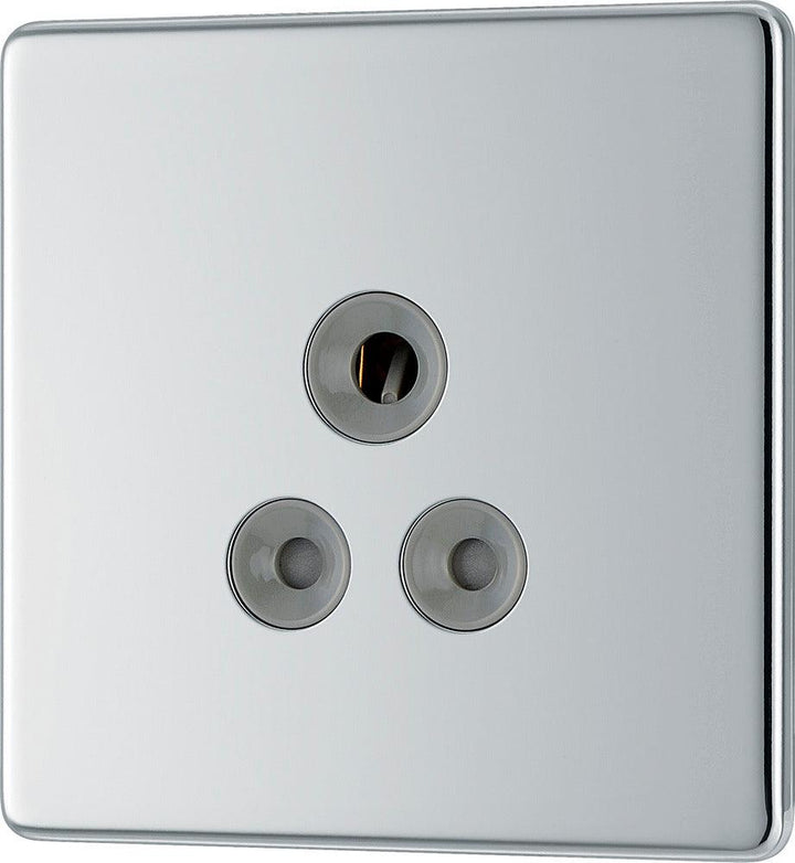 Screwless Flatplate Single Round Pin Unswitched 5A Socket - Prisma Lighting