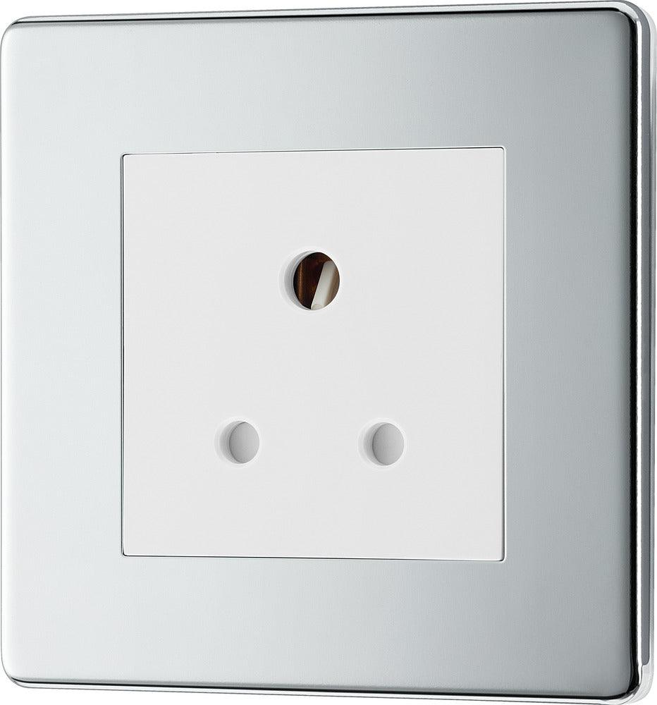Screwless Flatplate Single Round Pin Unswitched 5A Socket - Prisma Lighting