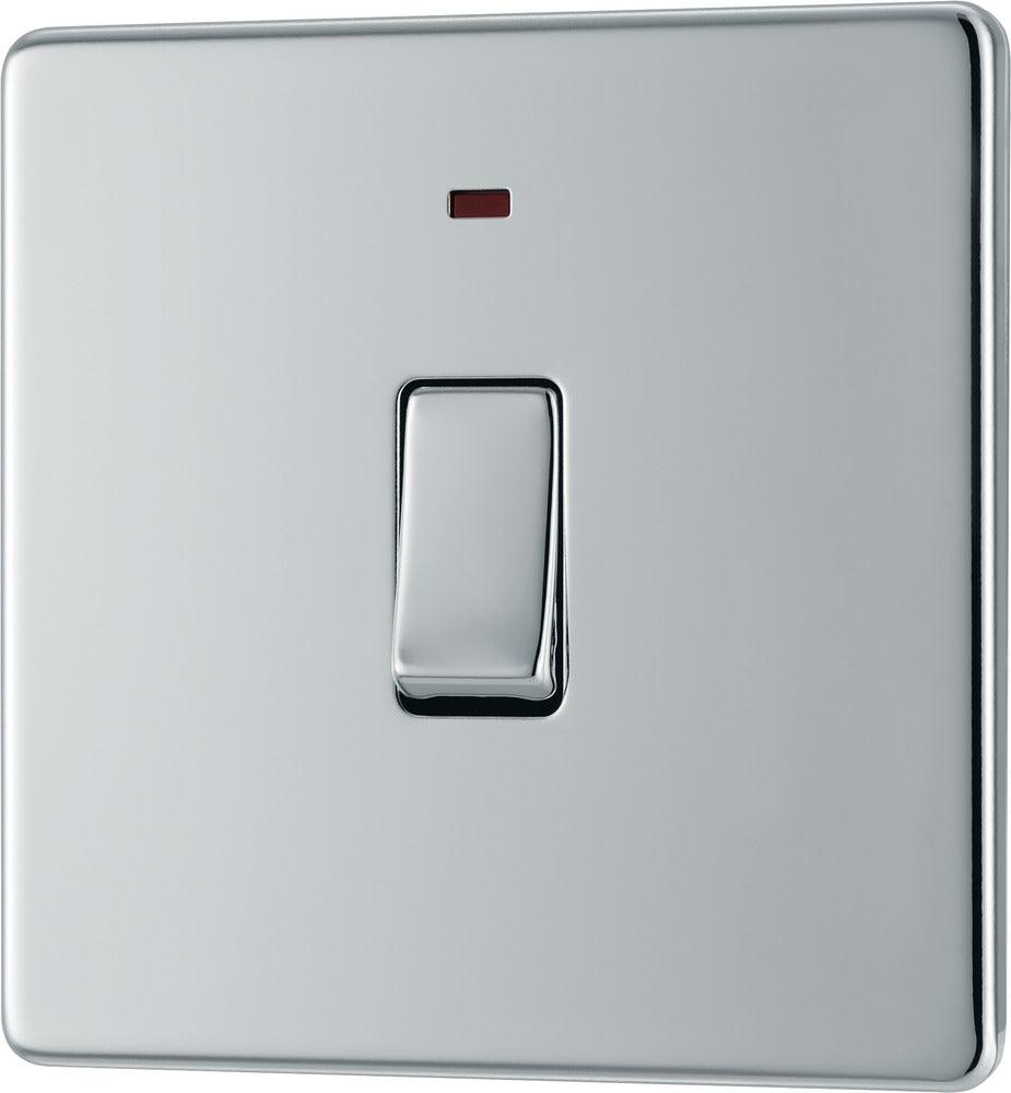 Screwless Flatplate Single Switch, 20A With Power Indicator - Prisma Lighting