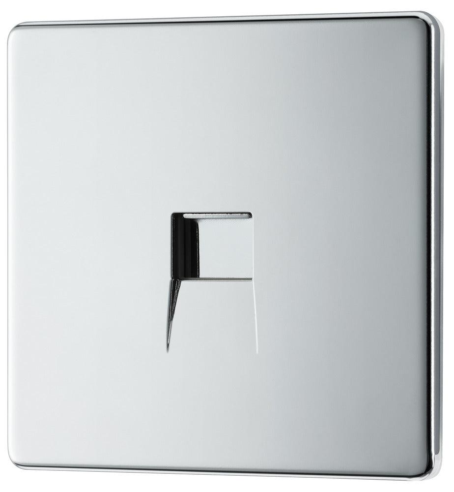 Screwless Flatplate Single Slave Telephone Socket - Prisma Lighting