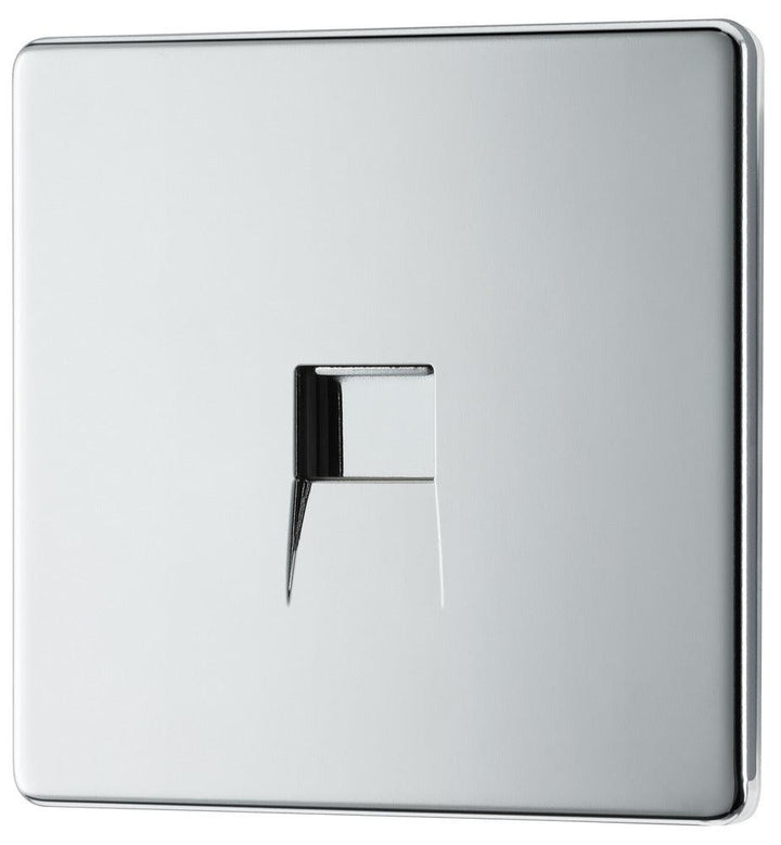 Screwless Flatplate Single Slave Telephone Socket - Prisma Lighting