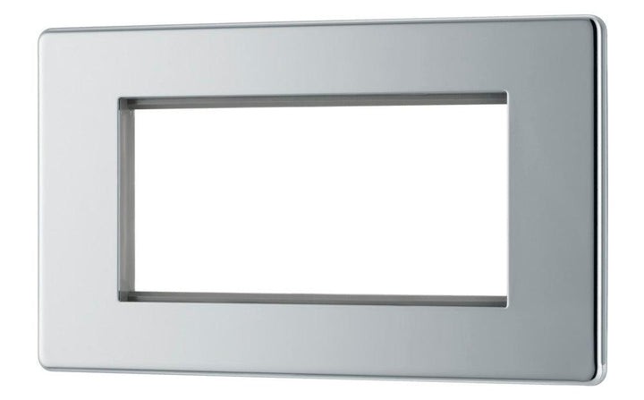 Screwless Flatplate Quadruple Rectangular Front Plate - Prisma Lighting