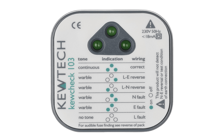 Kewtech KEWCHECK103 Socket Tester - Prisma Lighting