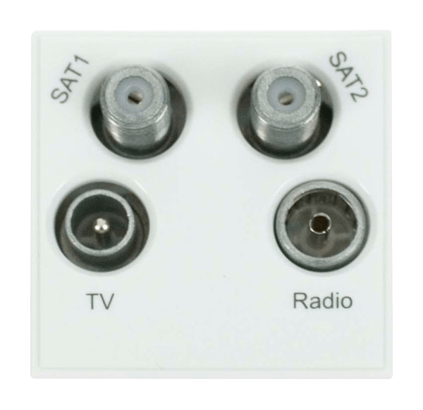 Click New Media Quad TV, Radio, Sat 1 And Sat 2 - Polar White MM440WH