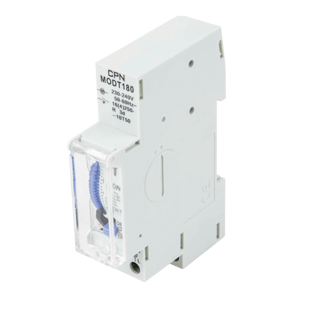 Cudis MODT180: 24-Hour Analogue Timer, 16A Modular On/Off Switch - Prisma Lighting