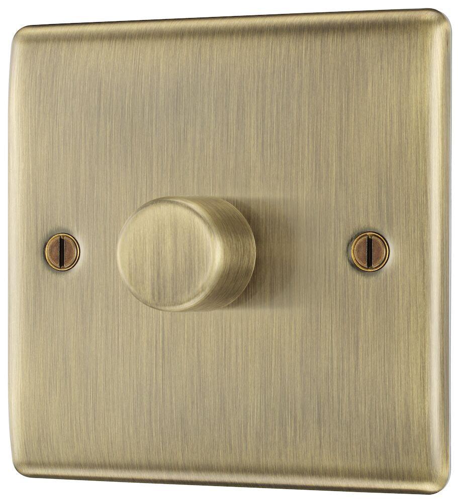 Nexus Metal Single Intelligent LED Dimmer Switch, 2-Way Push On/Off - Prisma Lighting