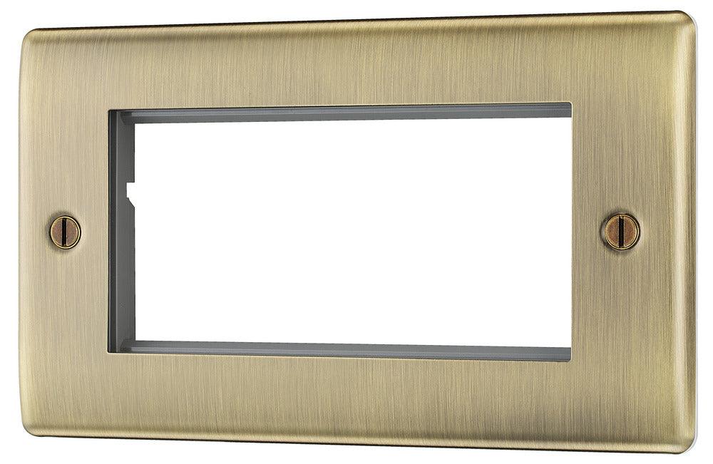 Nexus Metal Double Rectangular Front Plate 4 Module - Prisma Lighting