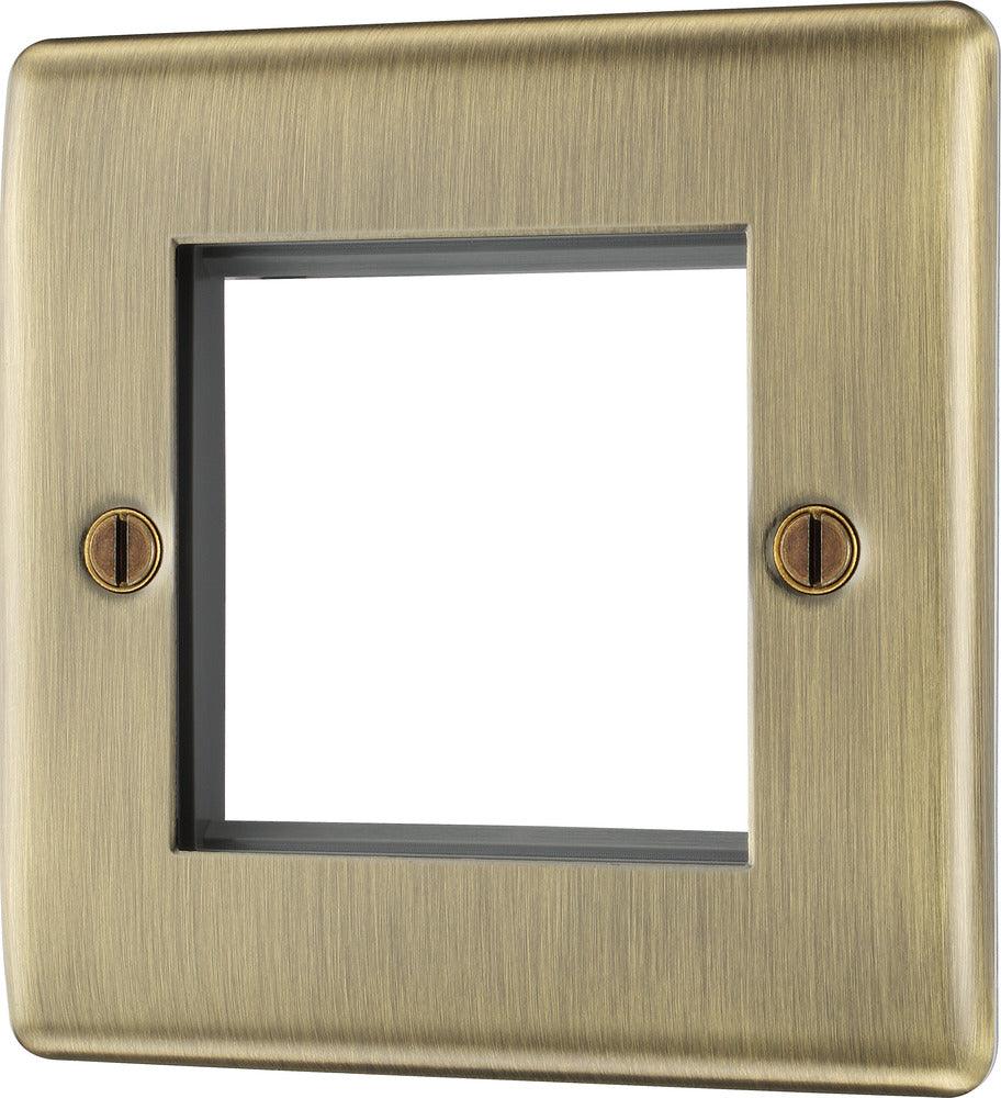 Nexus Metal Single Square Front Plate 2 Module - Prisma Lighting