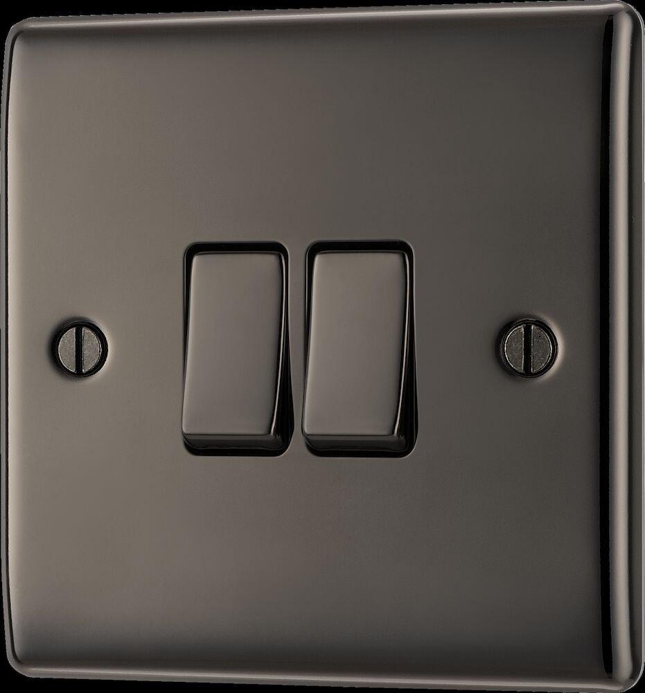 Nexus Metal Double Light Switch, 20A 16AX 2 Way - Prisma Lighting