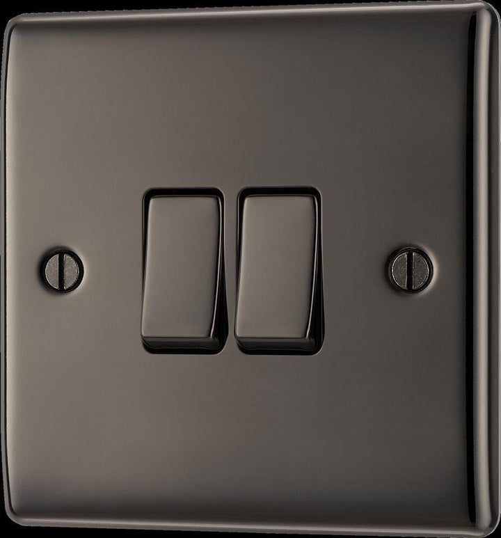 Nexus Metal Double Light Switch, 20A 16AX 2 Way - Prisma Lighting