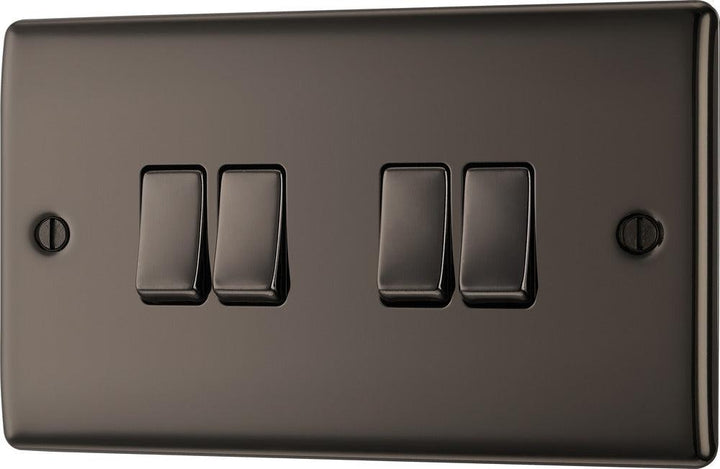 Nexus Metal Quadruple Switch, 20A 16AX 2 Way - Prisma Lighting