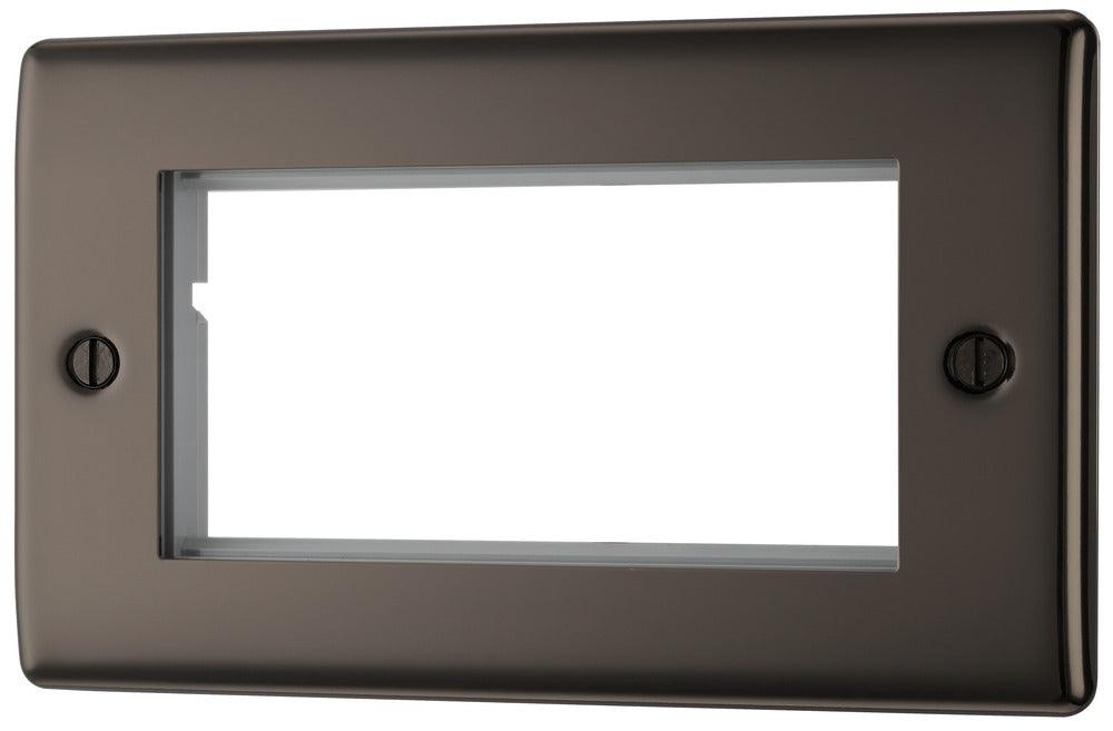 Nexus Metal Double Rectangular Front Plate 4 Module - Prisma Lighting