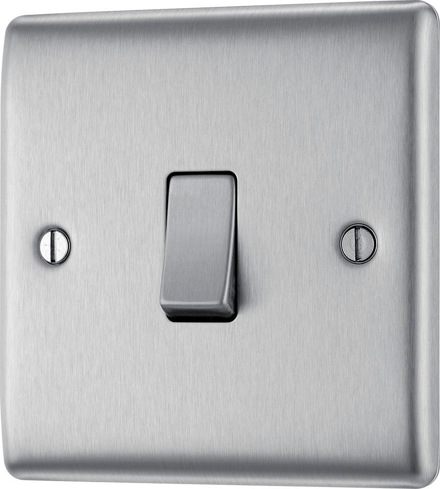 Nexus Metal Single Light Switch, 20A 16AX 2 Way - Prisma Lighting