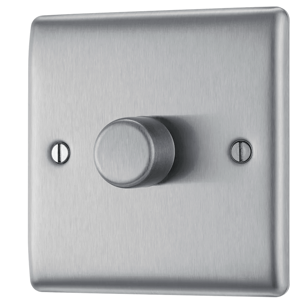 Nexus Metal Single Intelligent LED Dimmer Switch, 2-Way Push On/Off - Prisma Lighting