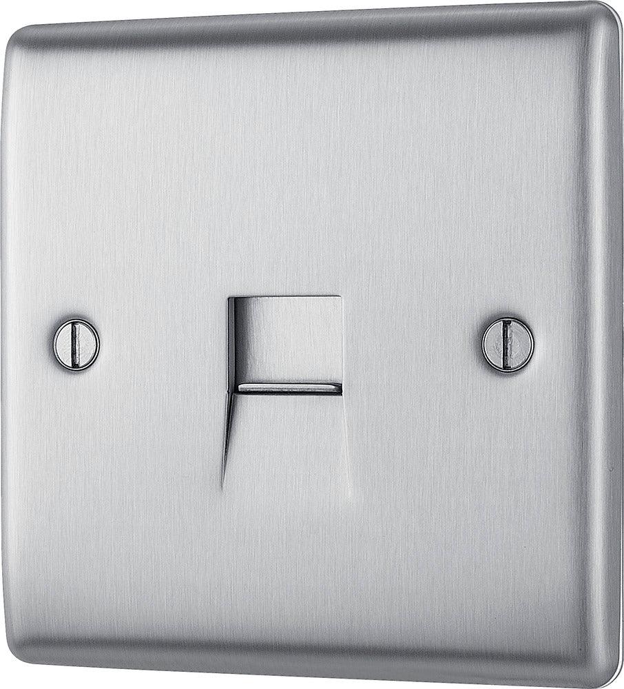 Nexus Metal Single Slave Telephone Socket - Prisma Lighting