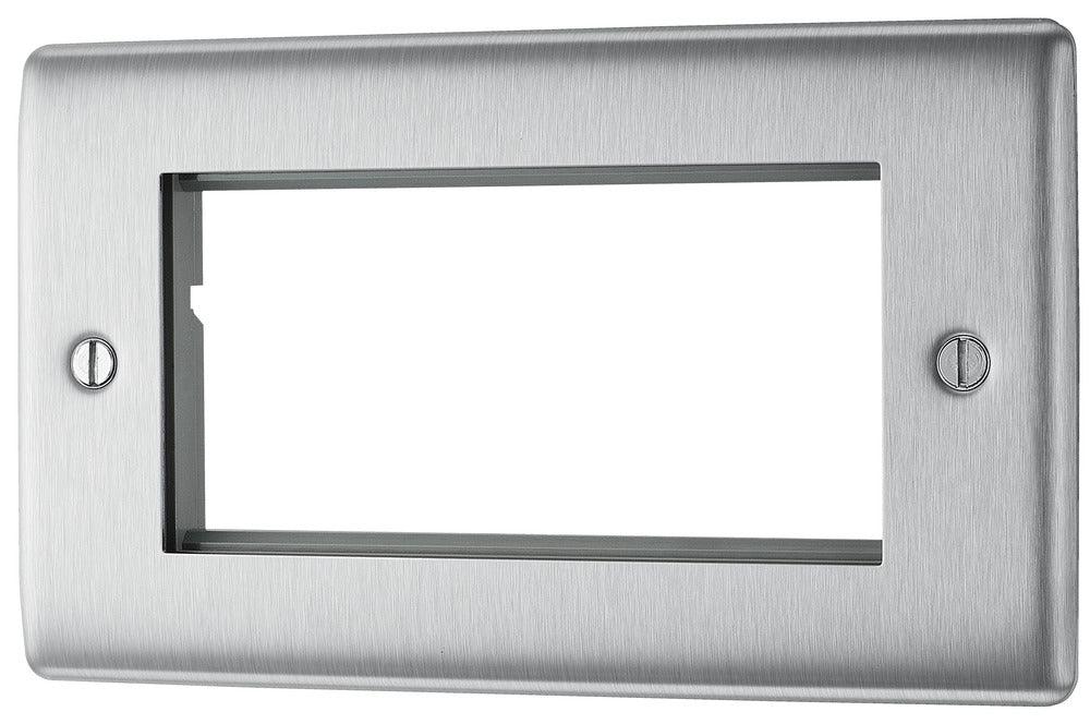 Nexus Metal Double Rectangular Front Plate 4 Module - Prisma Lighting
