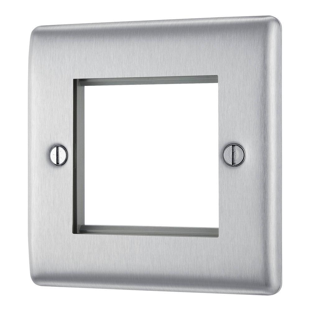 Nexus Metal Single Square Front Plate 2 Module - Prisma Lighting