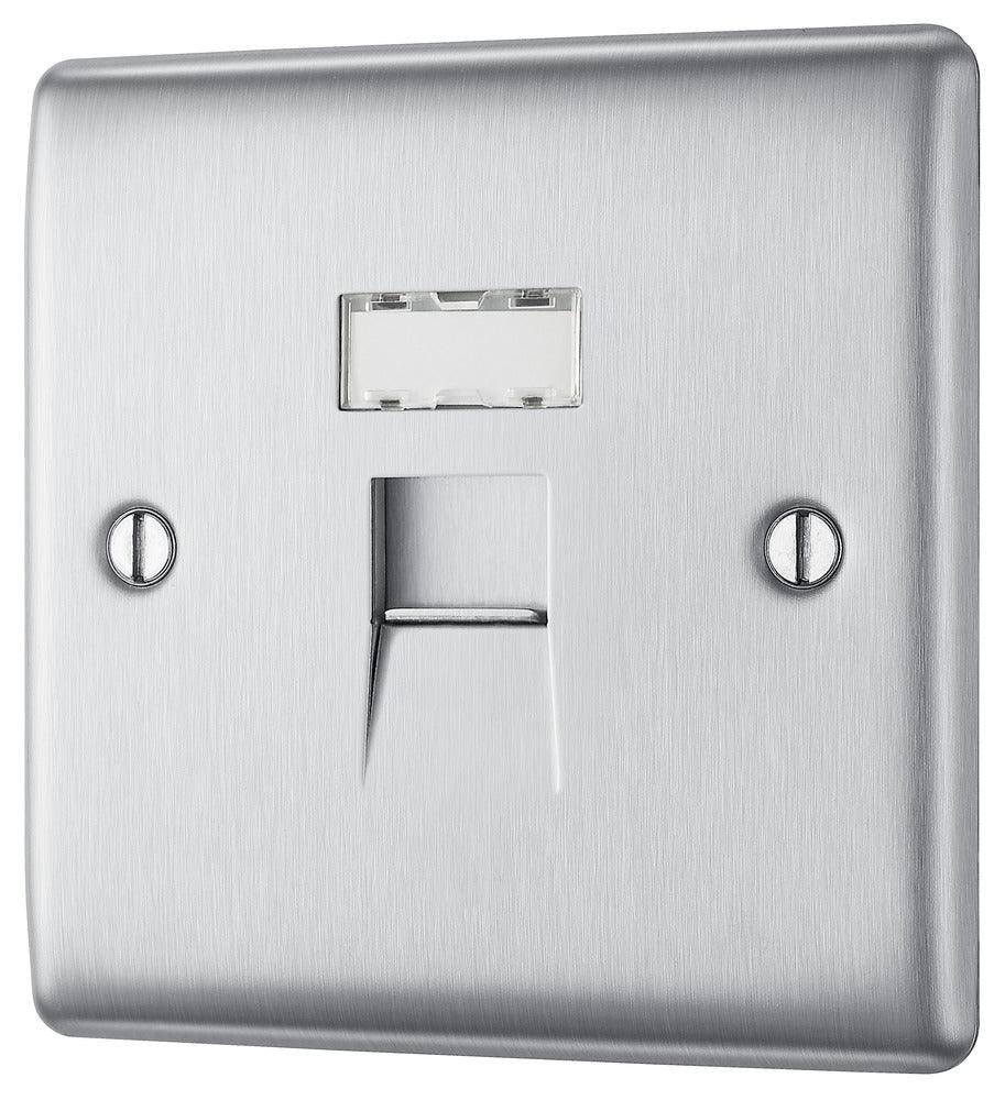Nexus Metal Single RJ45/CAT6 Data Socket - Prisma Lighting