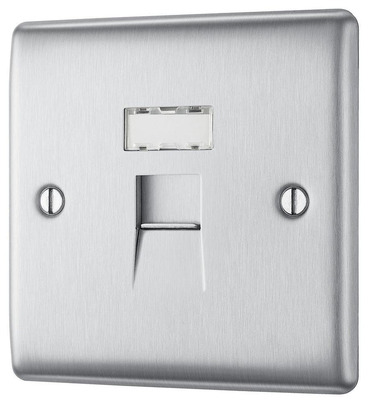 Nexus Metal Single RJ45/CAT6 Data Socket - Prisma Lighting