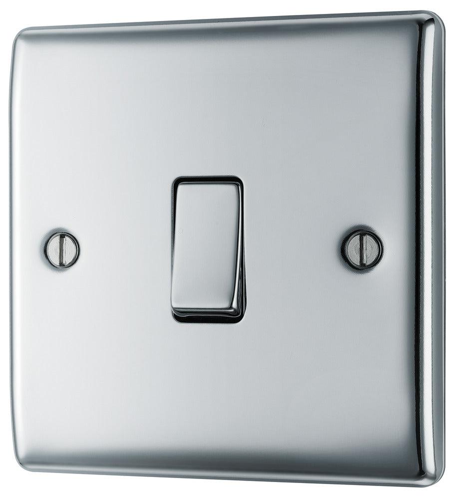 Nexus Metal Single Light Switch, 20A 16AX 2 Way - Prisma Lighting