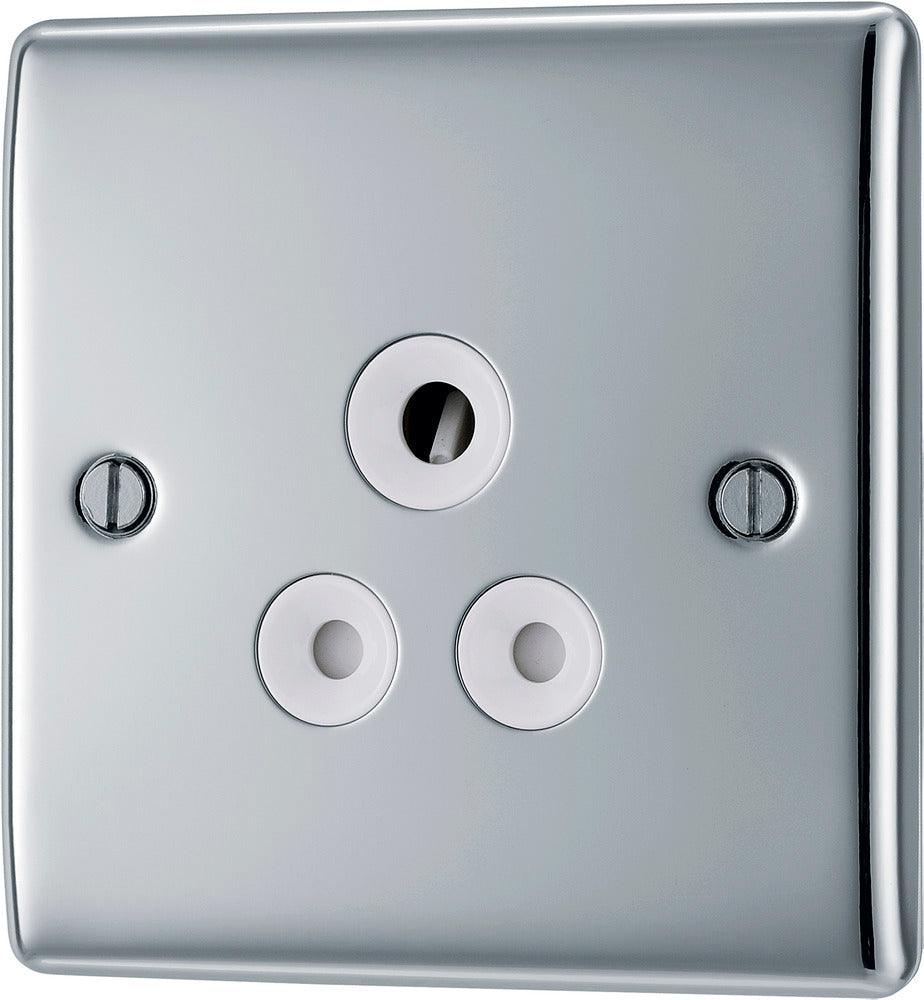 Nexus Metal Single Round Pin Unswitched 5A Socket - Prisma Lighting