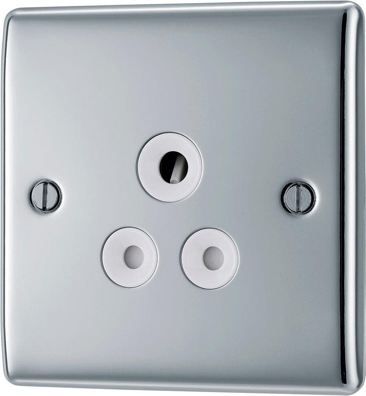 Nexus Metal Single Round Pin Unswitched 5A Socket - Prisma Lighting