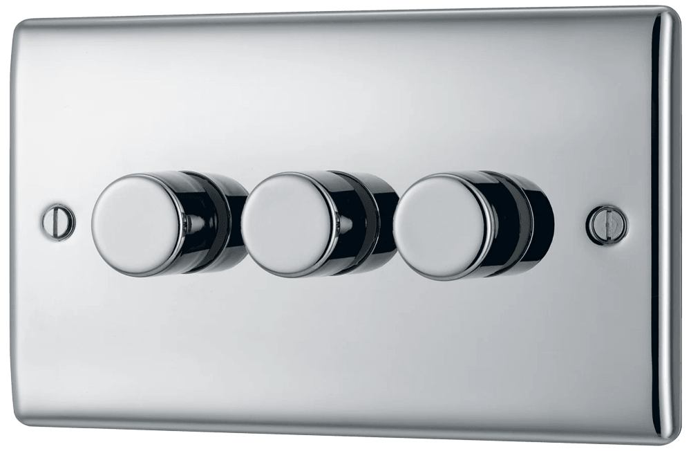 Nexus Metal Triple Intelligent LED Dimmer Switch, 2-Way Push On/Off - Prisma Lighting