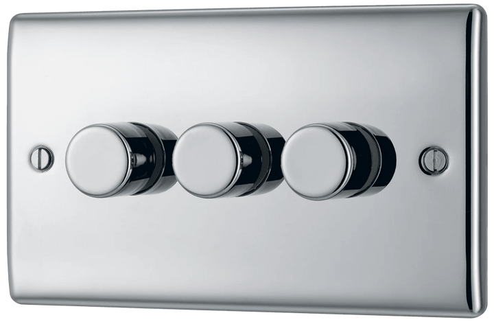 Nexus Metal Triple Intelligent LED Dimmer Switch, 2-Way Push On/Off - Prisma Lighting