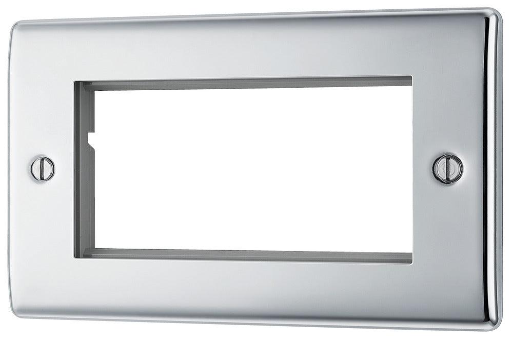 Nexus Metal Double Rectangular Front Plate 4 Module - Prisma Lighting