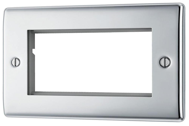 Nexus Metal Double Rectangular Front Plate 4 Module - Prisma Lighting