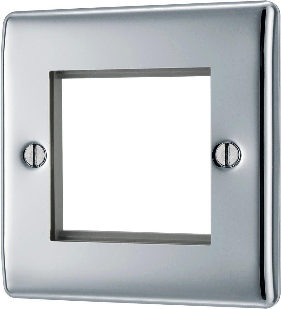 Nexus Metal Single Square Front Plate 2 Module - Prisma Lighting
